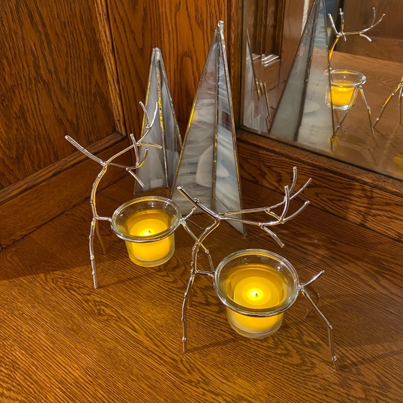 Silver deer with tea light holder - Picture 4 of 7